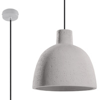Lampa Sufitowa Wisząca Zwis E27 Półokrągła Szara Industrialna Damaso Sollux