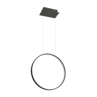 Lampa Sufitowa LED Wisząca RIO 30W 3000K Zwis Okrągła 55cm Czarna SOLLUX