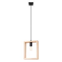 Lampa Sufitowa Wisząca Zwis E27 Żyrandol Kwadratowa Brązowa Skandynawska Aries Sollux
