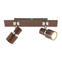 Lampa Sufitowa Oprawa Halogenowa Punktowa Reflektor Spot 2x GU10 Brązowy Klasyczny Merkur 6006 Rabalux