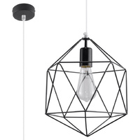 Lampa Sufitowa Wisząca Zwis E27 Geometryczna Czarna Industrialna Gaspare Sollux