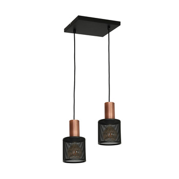 Lampa wisząca w stylu industrialnym czarna MiLAGRO ARES 2x E27