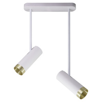 Lampa Sufitowa Regulowana 2x GU10 Biała Złota PORTO Sanico Goldlux
