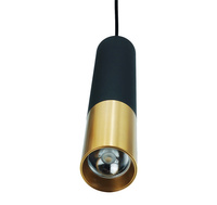 Lampa Wisząca Sufitowa 1xGU10 CIRUS Zwis Tuba Czarna-Złota 29cm