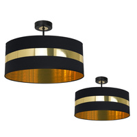 Lampa Sufitowa PALMIRA Czarna Złota 1xE27 Milagro