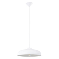 Lampa Sufitowa Wisząca Zwis E27 Okrągła Biała Skandynawska Gina Sollux