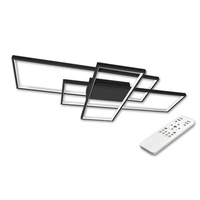 Lampa sufitowa geometryczna PLAFON LED żyrandol 130W 3000K-6500K czarny + pilot