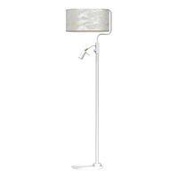 Lampa Podłogowa Stojąca SENSO Biała Złota 1xE27 + 1x mini GU10 Milagro