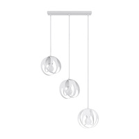 Lampa Sufitowa Wisząca Zwis 3x E27 Kulista Biała Nowoczesna Tulos Sollux
