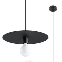 Lampa Sufitowa Wisząca Zwis E27 Żyrandol Okrągła Czarna Nowoczesna Flavio Sollux