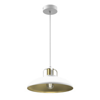 Lampa Wisząca Sufitowa FELIX Biała Złota 1xE27 Milagro