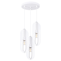 Lampa Sufitowa Wisząca Zwis 3x E27 Nieregularna Biała Nowoczesna Nicus Sollux