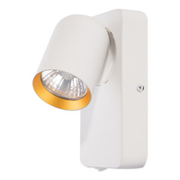 Lampa Ścienna Kinkiet Andy 1xGU10 Biały Złoty Milagro