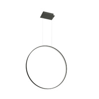 Lampa Sufitowa LED Wisząca RIO 50W 3000K Zwis Okrągła 78cm Czarna SOLLUX