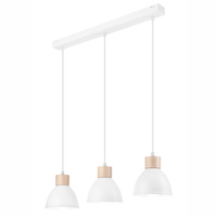 Lampa Wisząca Sufitowa NICO 3xE27 Biała Drewniana LM-3.143 Lamkur