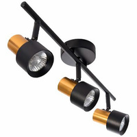 Kinkiet Lampa Sufitowa Spot Reflektor Czarno Złoty LED Ruchomy 3xGU10 35W