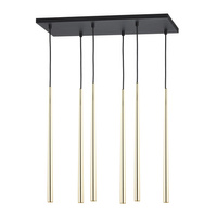 Lampa Sufitowa Wisząca PIANO GOLD Żyrandol Sople Czarno-Złota Nowoczesna 6xG9 6420 TK Lighting