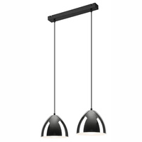 Lampa Wisząca Sufitowa MIA 2xE27 Czarna Chrom LM-2.130 Lamkur