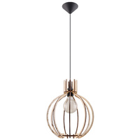 Lampa Sufitowa Wisząca Zwis E27 Okrągła Brązowa Skandynawska Arancia Sollux
