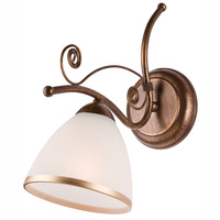 Lampa Ścienna Kinkiet RETRO E27 Biały Brązowy Klasyczny KM-1.51 Lamkur