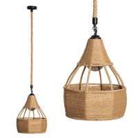 Lampa Wisząca BOHO Pleciona Jutowa Kielich Lampion do LED E27 Sznur