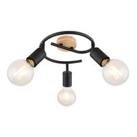 Lampa Sufitowa Punktowa Reflektor Spot 3x E27 Czarny Industrialny Pablo 3978 Rabalux