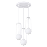 Lampa Sufitowa Wisząca Zwis 3x G9 Nieregularna Biała Nowoczesna Brina Sollux