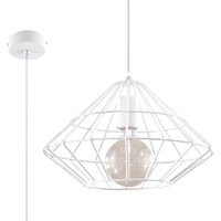 Lampa Sufitowa Wisząca Zwis E27 Geometryczna Biała Industrialna Umberto Sollux