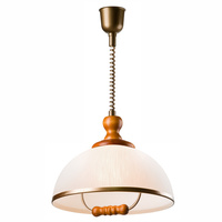 Lampa Wisząca Sufitowa RAMONA E27 Biała Drewniana LM-1.1/107 Lamkur