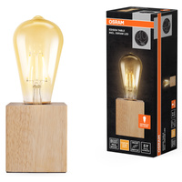 Lampa Stołowa Dekoracyjna Oprawa Oświetleniowa E27 2.5W 220lm 2400K Ciepła 300° Brązowa Vintage 1906 Table Luminaire Osram