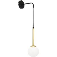 Kinkiet lampa ścienna czarny mosiądz MiLAGRO PARMA 1x E14