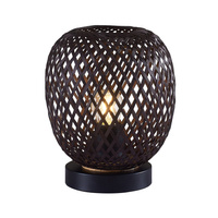 Lampa Stołowa Dekoracyjna E27 Czarna BAMBOO NATURAL Sanico Goldlux