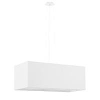 Lampa Sufitowa LED Wisząca SANTA BIS 3xE27 Żyrandol Prostokątna 80cm Biała SOLLUX