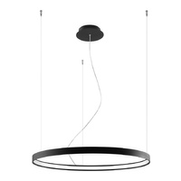 Lampa Sufitowa LED Wisząca RIO 50W 3000K Żyrandol Okrągła 78cm Czarna SOLLUX