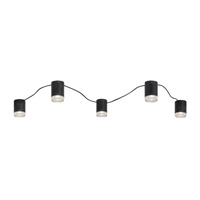 Lampa Sufitowa Dekoracyjna 5x G9 Czarny Nowoczesny Looplab Rabalux