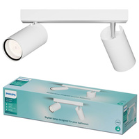 Lampa Sufitowa Reflektor 2x GU10 IP44 Biała Kosipo Philips