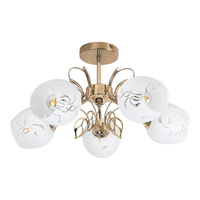Lampa Sufitowa Żyrandol 5x E27 Złoty Klasyczny Fauna Rabalux