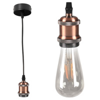 LAMPA wisząca Zawiesie z oprawką IL MIO NOLA E27 miedź 100cm kabel czarny