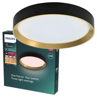 Lampa Sufitowa Plafon LED 24W 2700lm 2700K SceneSwitch Czarna Hanno Philips