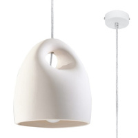 Lampa Sufitowa Wisząca Zwis E27 Okrągła Biała Nowoczesna Bukano Sollux