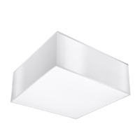 Lampa Sufitowa Plafon E27 Kwadratowa Biała Minimalistyczna Horus Sollux