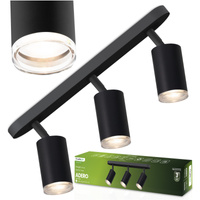 Lampa Sufitowa Reflektor LED Spot 3x GU10 IP44 ADERO Czarna Lumiled