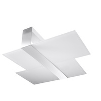 Lampa Sufitowa Kinkiet 2x E27 Prostokątna Chrom Biała Nowoczesna Massimo Sollux