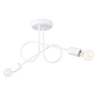 Lampa Sufitowa Żyrandol Pająk Wisząca 2x E27 Biała Loop Crimson SL.1471 Sollux