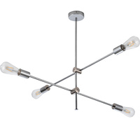 Lampa sufitowa wisząca MORA CHROME chrom vintage retro 4x E27 GOLDLUX (Polux)