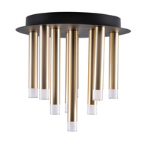 Lampa Sufitowa Oprawa Natynkowa 9x G9 Czarna Złota Glam Sanico Goldlux