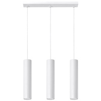 Lampa Sufitowa Wisząca Zwis 3x GU10 Tubularna Biała Nowoczesna Lagos Sollux
