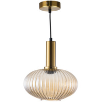 Lampa Wisząca Sufitowa NORFOLK E27 Zwis Bursztynowa GOLDLUX (Polux)