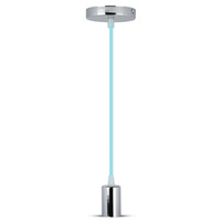 Lampa Wisząca Oprawa E27 Chromowy klosz z niebieskim kablem VT-7338 V-TAC