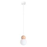 Lampa Sufitowa Wisząca Zwis G9 Kulista Naturalne Drewno Skandynawska Pekka Sollux